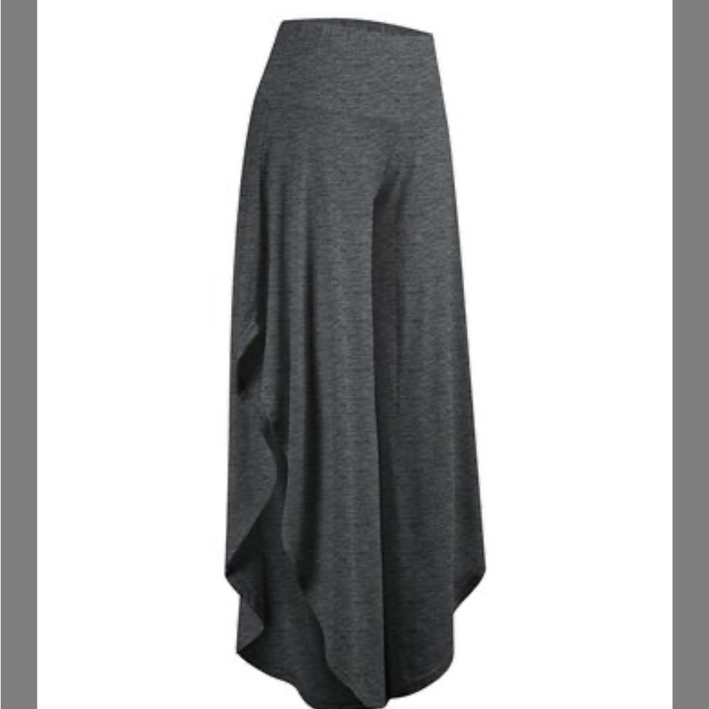 UDEAR 2XL dark gray side-slit palazzo pants